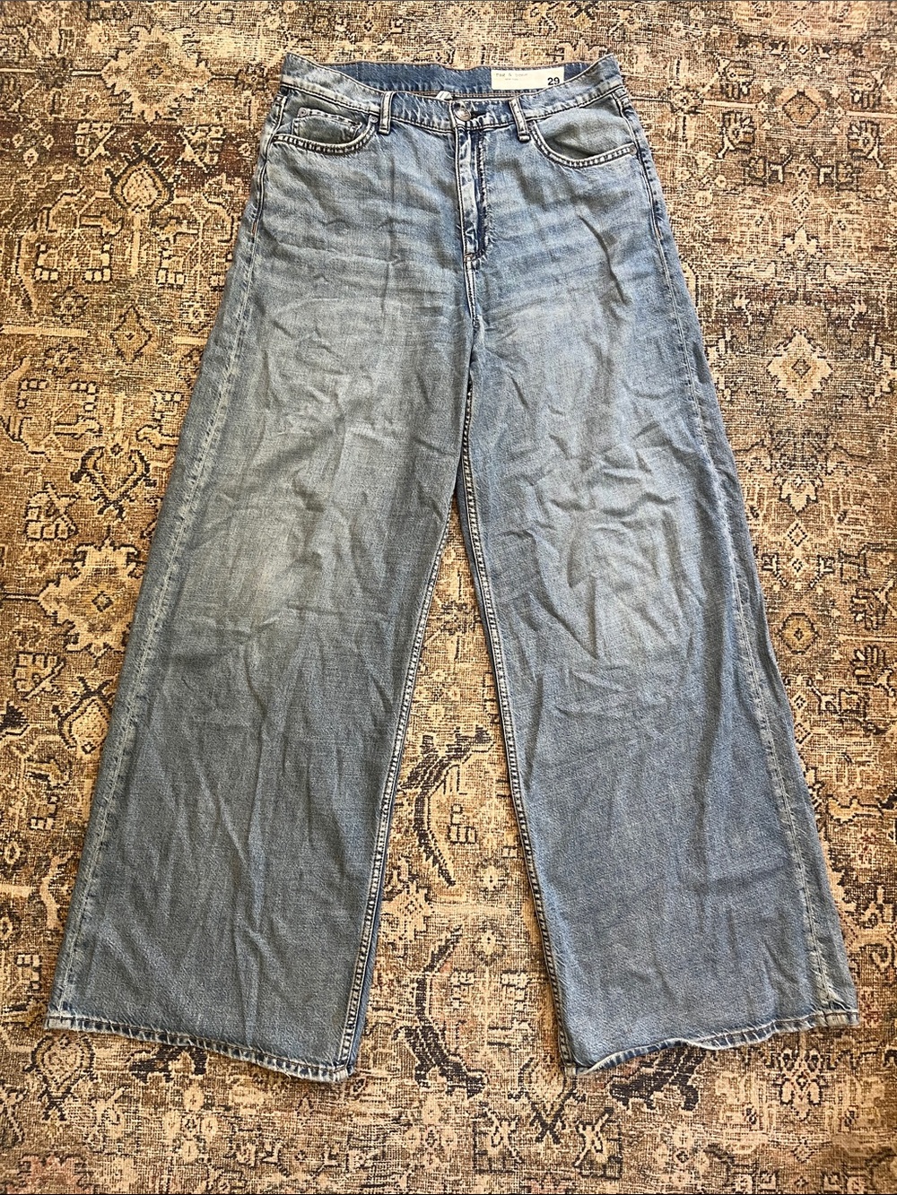 rag & bone Light Wash Wide Leg Jeans